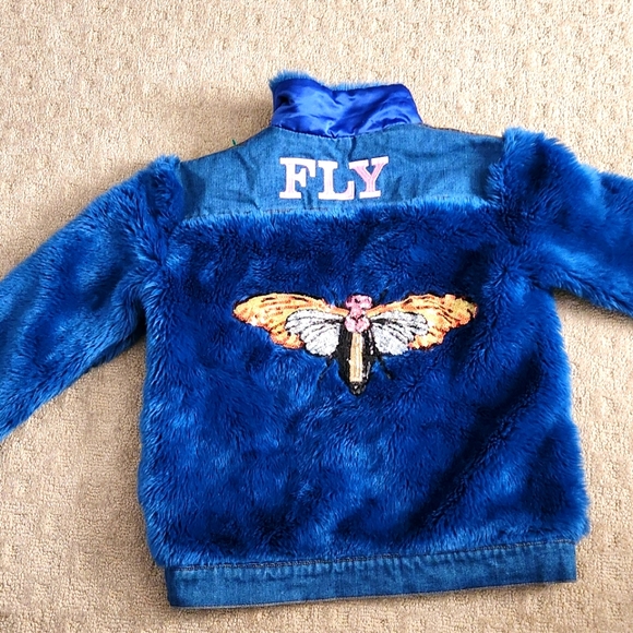 Lola & The Boys CUSTOM "FLY" girl's jean jacket size large / 12 - Picture 4 of 12